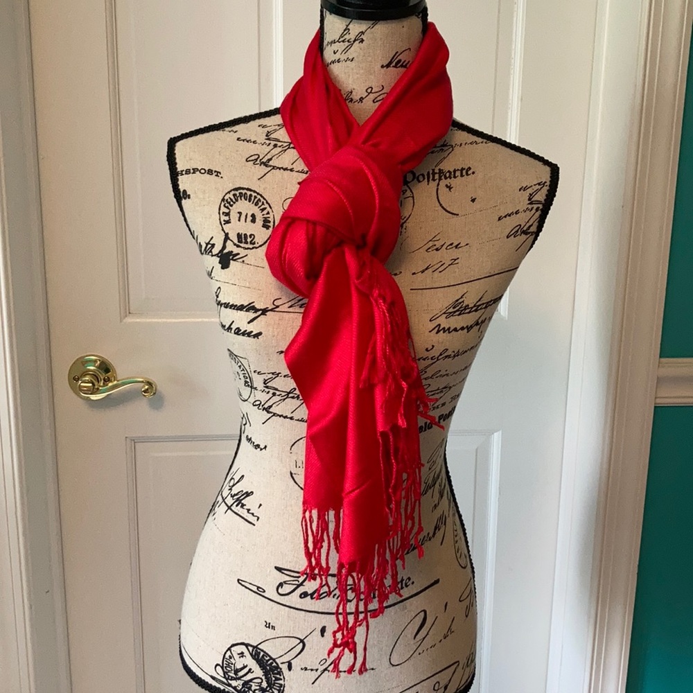 Bright Cherry Red Scarf/Shawl - Pashmina Brand